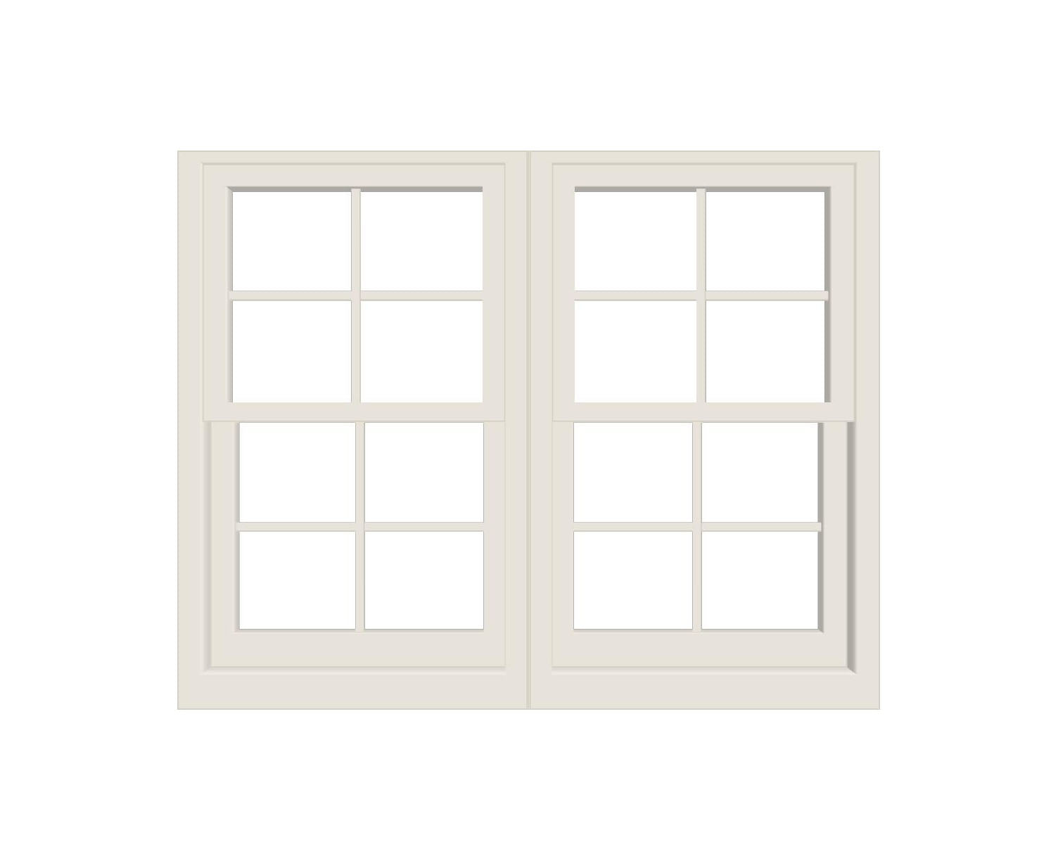 ANDERSEN Windows 400 Series Twin Double Hung 753/8" Wide Equal Sash V